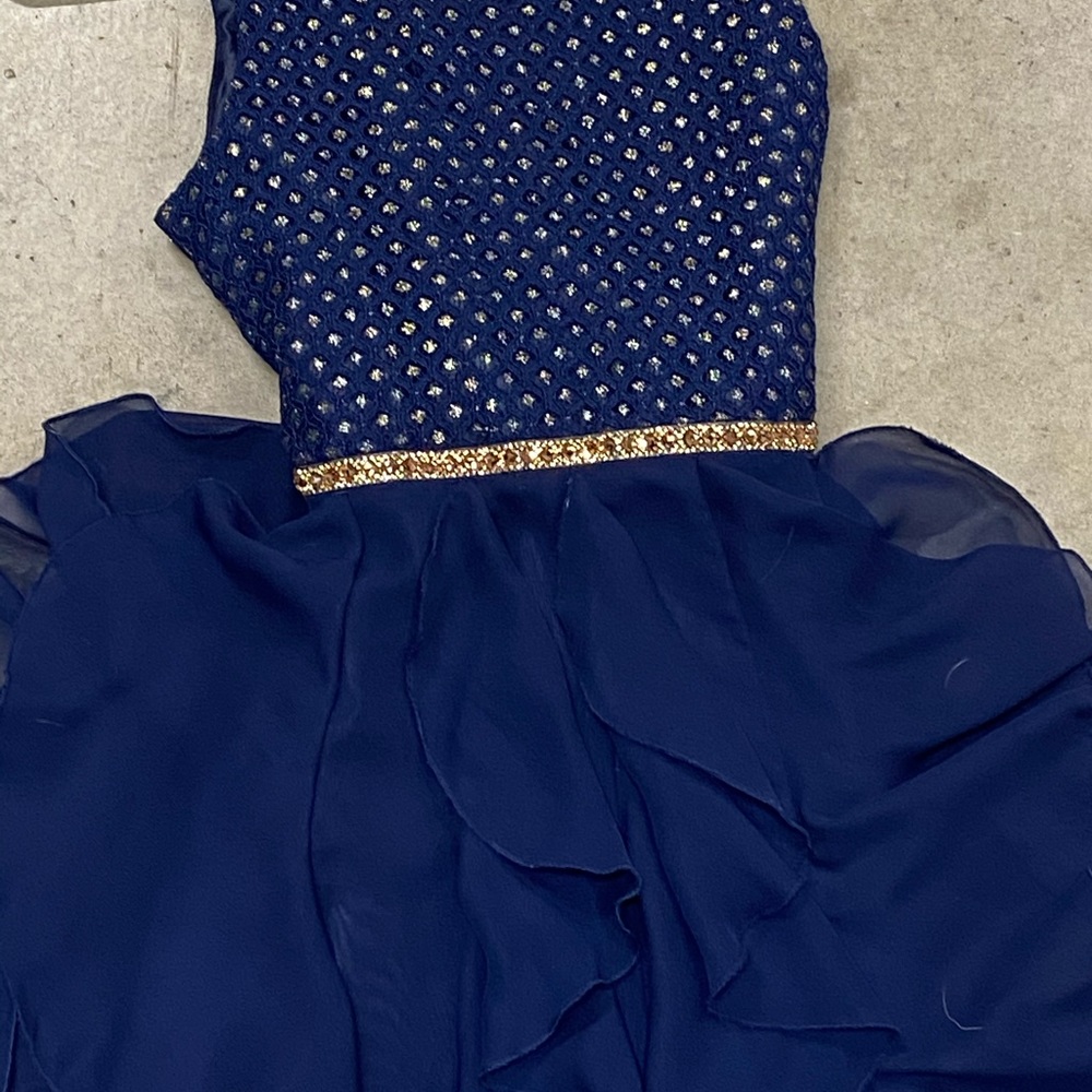 Dress, blue and gold , size 12